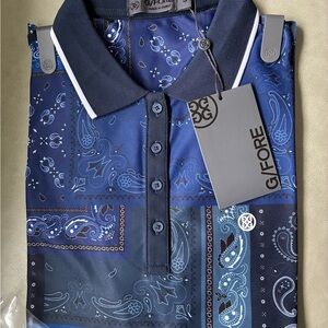 NWT G/FORE  Women's Bandana Tech Pique Golf Shirt S $120